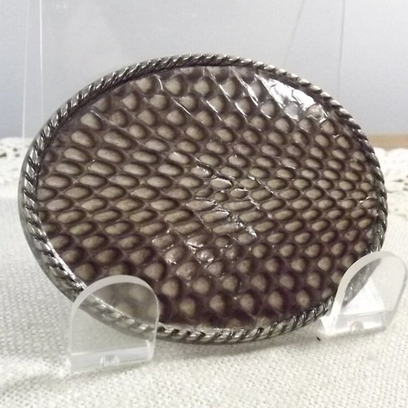 Vintage Karung Snakeskin Artisan Belt Buckle NOS 1 - Picture 3 of 8